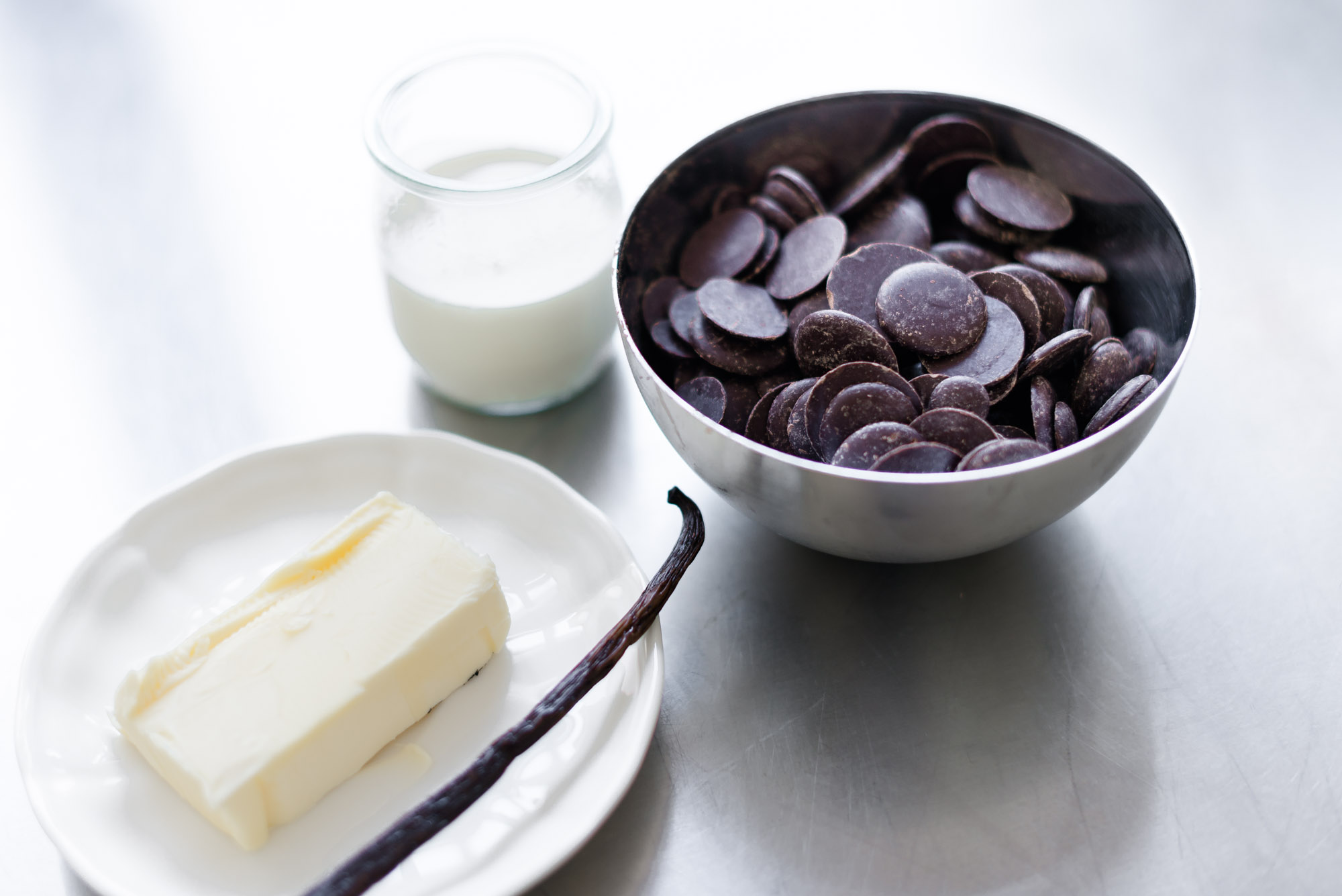Zutaten für selbstgemachte Schokoladentrüffel
