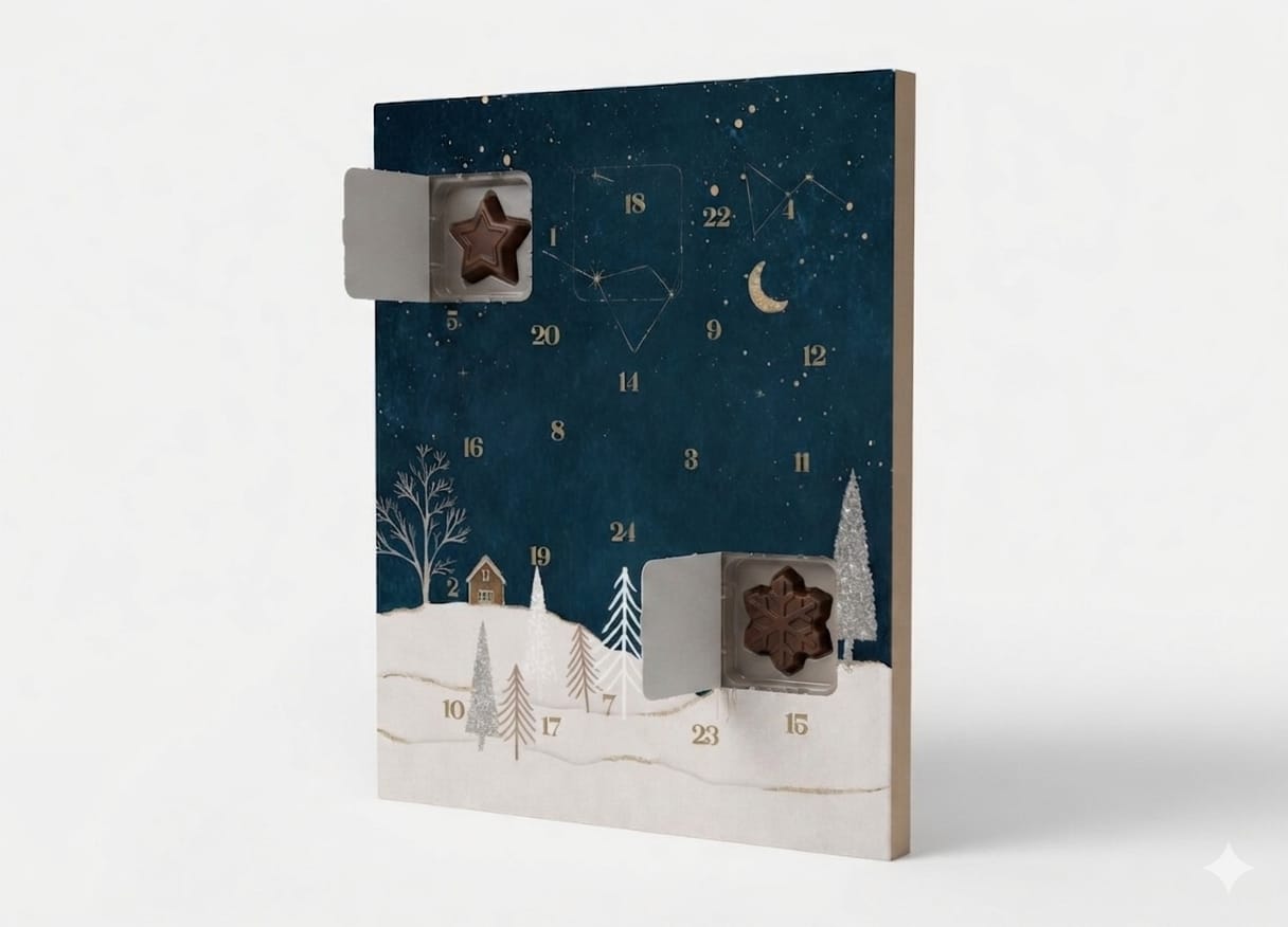Schokoladen Adventskalender Handgegossen